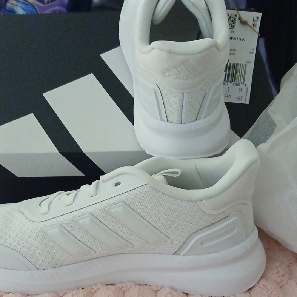 Adidas All-White Athletic Sneakers
